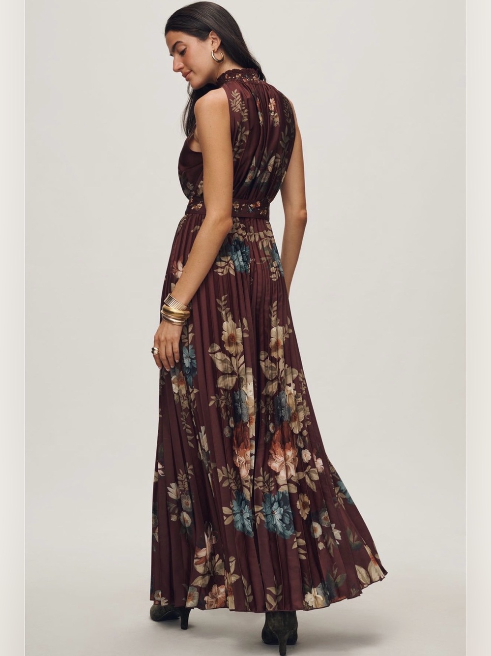 Anthropologie x Ranna Gill Pleated Mock-Neck Floral Jumpsuit NWT - Picture 3 of 7